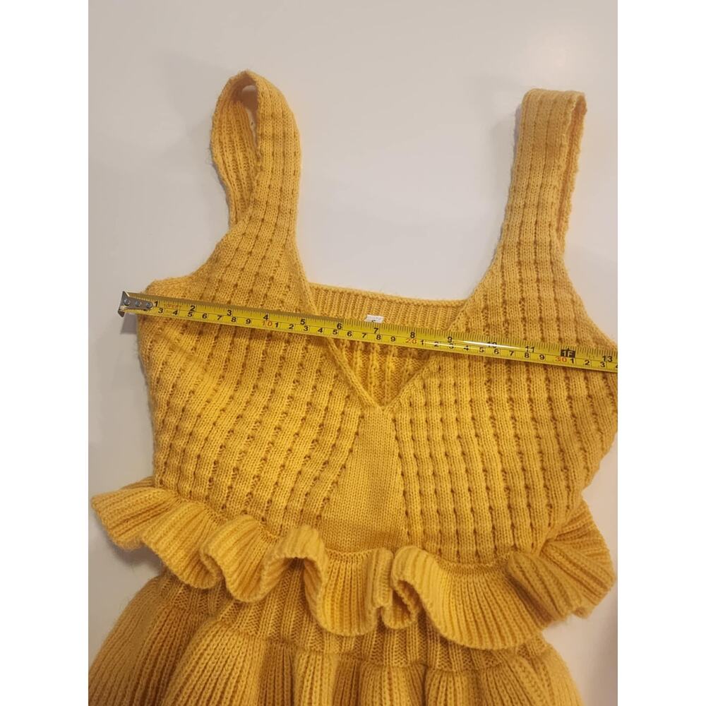 Women's Knit Peplum Tank, Mustard Yellow, Small - Picture 4 of 6